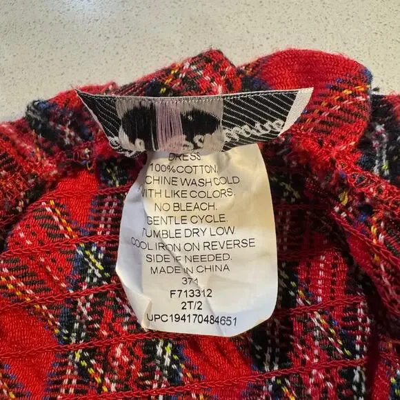 Rare Editions Toddler Girl 2T Red Plaid Holiday Dress - Picture 5 of 5